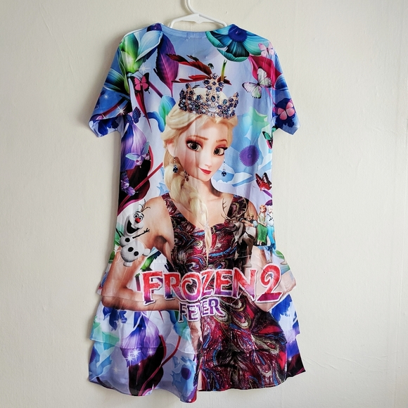 NWT girl Disney Frozen Elsa printed dress size 7X - Picture 2 of 8